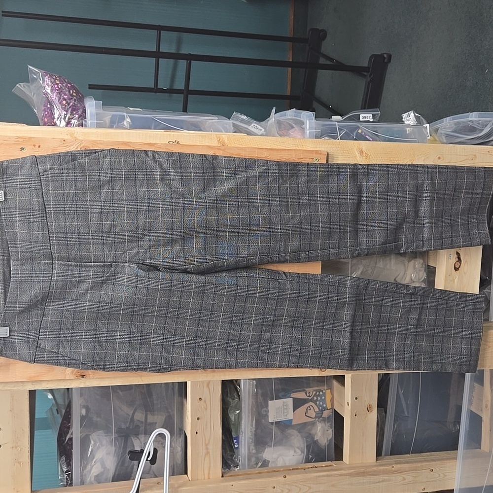S.C. & CO. Size 4 Grey Beige Blue Plaid Pull On Trouser Pant